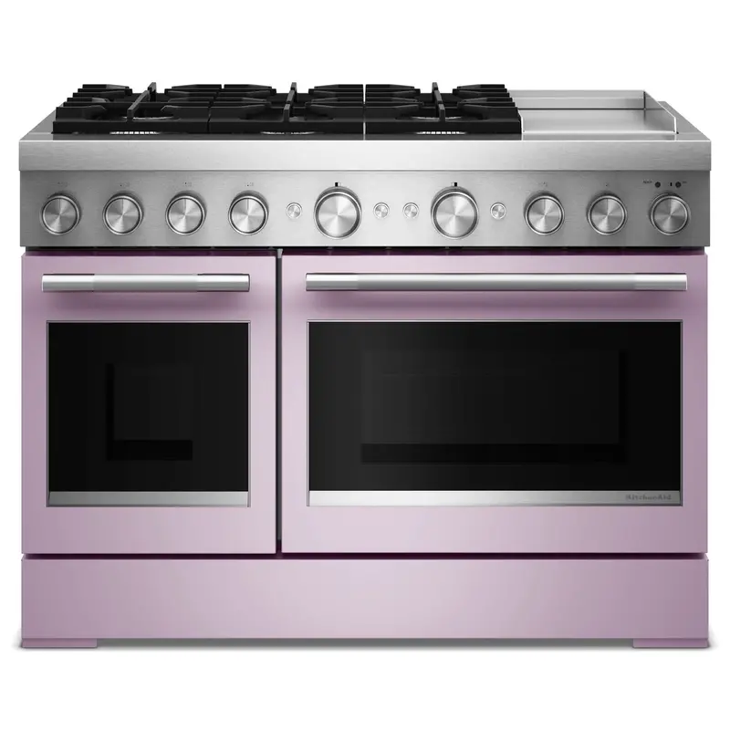 Kitchenaid Kfdd948Swf 48-Inch Dual-Fuel Range – 6-Burner Commercial-Style With Built-In Griddle, Wildflower Finish 1