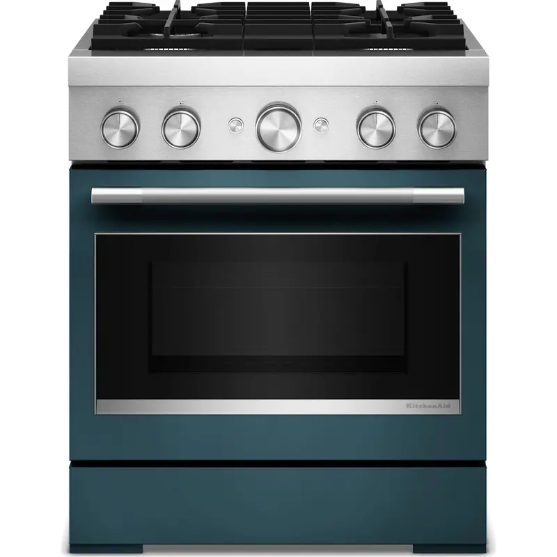 Kitchenaid Kfds930Sag 30-Inch Dual-Fuel Range – 4-Burner Commercial-Style With Air Fry (No Preheat), Agave Finish 1