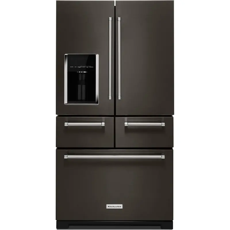 Kitchenaid Krmf706Ebs 25.8 Cu. Ft. Multi-Door Refrigerator – Black Stainless With Printshield Finish 1