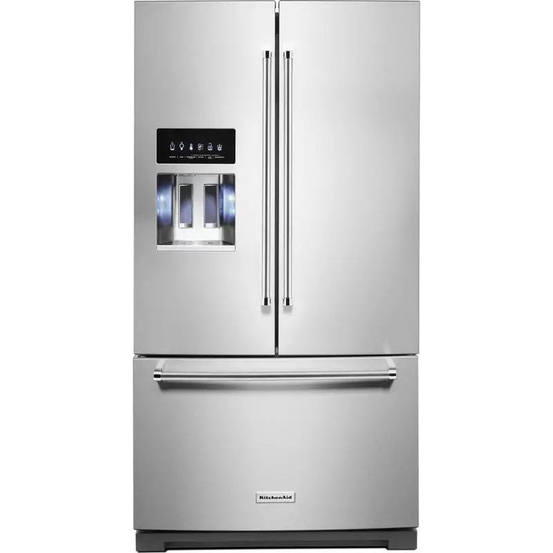 Kitchenaid Stainless Steel French Door Refrigerator – 26.8 Cu. Ft. With Printshield™ Finish And External Ice/Water Dispenser (Krff577Kps) 1
