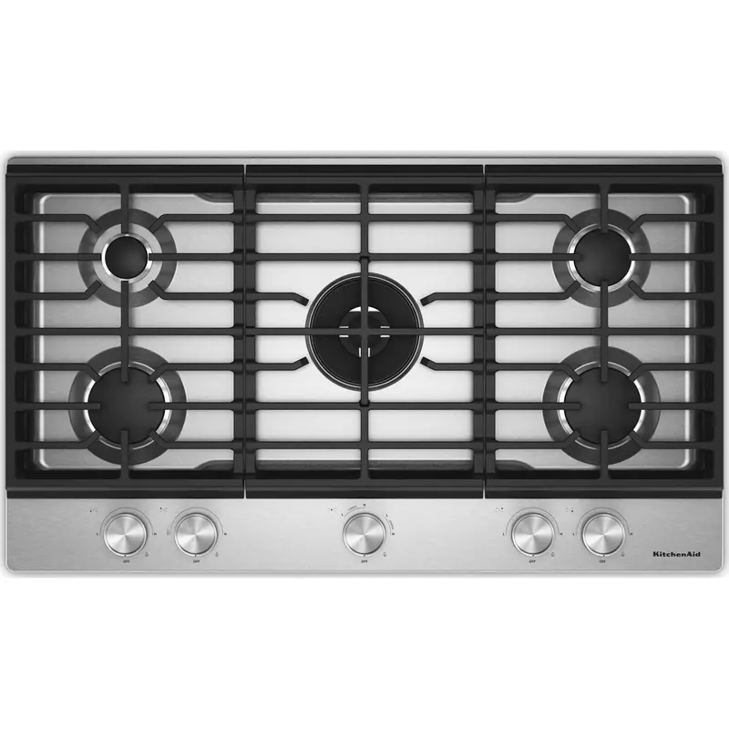 Kitchenaid Stainless Steel Gas Cooktop With Wok Grate & Cookshield™ Finish (Kcgk736Sss) 1