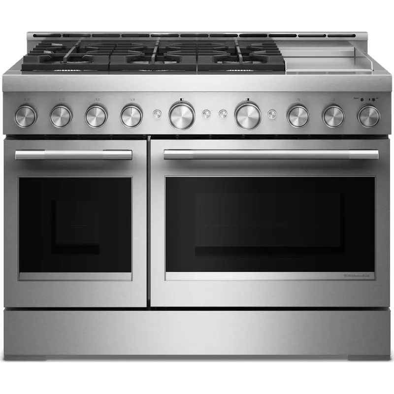 Kitchenaid Stainless Steel Gas Range With Even-Heat True Convection (Kfgd948Sss) 1