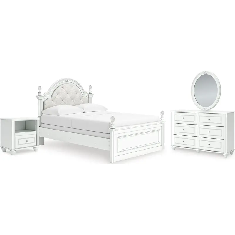Kozlani White 6-Piece Full Panel Bedroom Collection 1