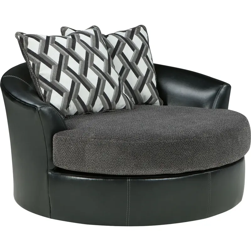 Kumasi Swivel Accent Chair – Smoke Gray Upholstery 1