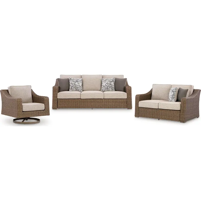 Laguna Heights Beige 3-Piece Outdoor Seating Set 1