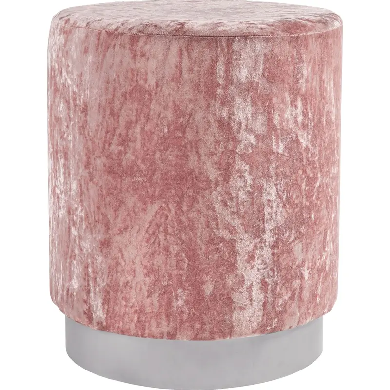 Lancer Pink Fabric Accent Ottoman 1