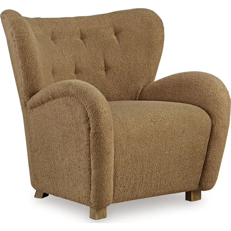 Larbell Camel-Tone Accent Chair – Mid-Century Inspired Upholstered Seating 1