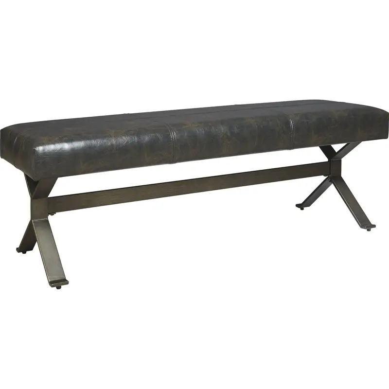 Lariland Sleek Black Upholstered Bench With Nailhead Trim 1