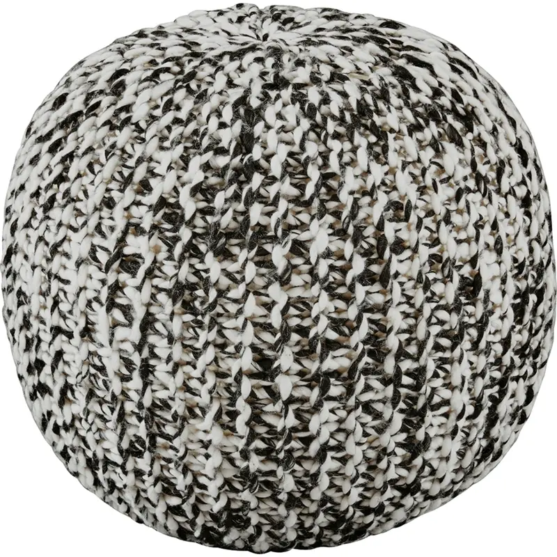 Latricia Geometric Pouf In Black And White 1