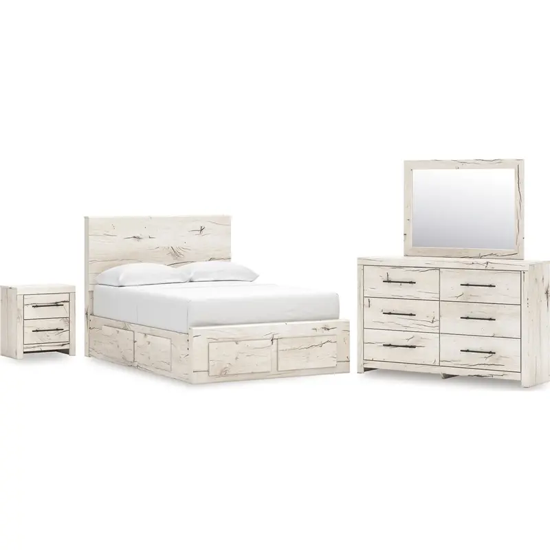 Lawroy Light Natural 6-Piece Full-Size Storage Bedroom Suite 1