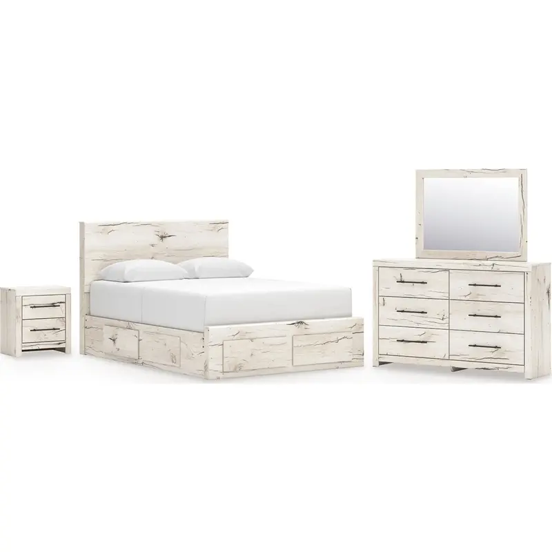 Lawroy Light Natural 6-Piece Queen Storage Bedroom Collection 1