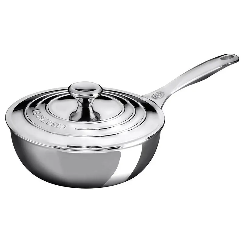 Le Creuset 2-Quart Stainless Steel Saucier With Lid 1