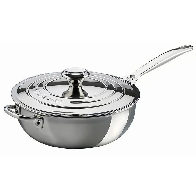 Le Creuset 3.5-Quart Stainless Steel Saucier With Lid 1