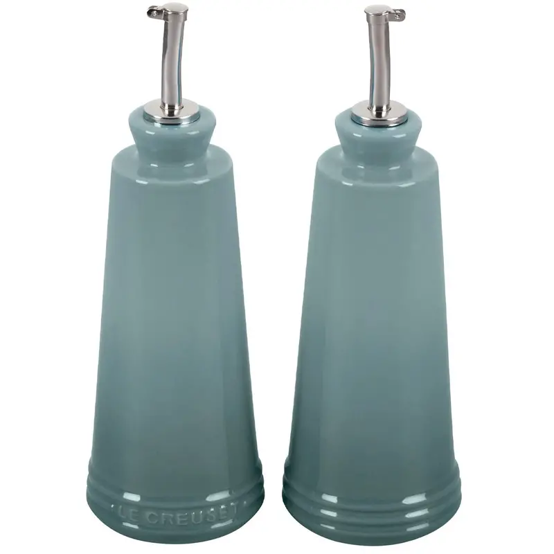 Le Creuset Signature Oil And Vinegar Dispenser Set – Sea Salt Finish 1