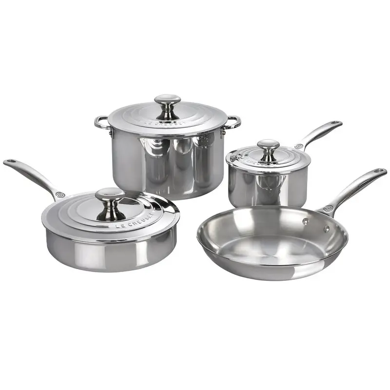 Le Creuset Stainless Steel Cookware Set – 7-Piece Complete Collection 1