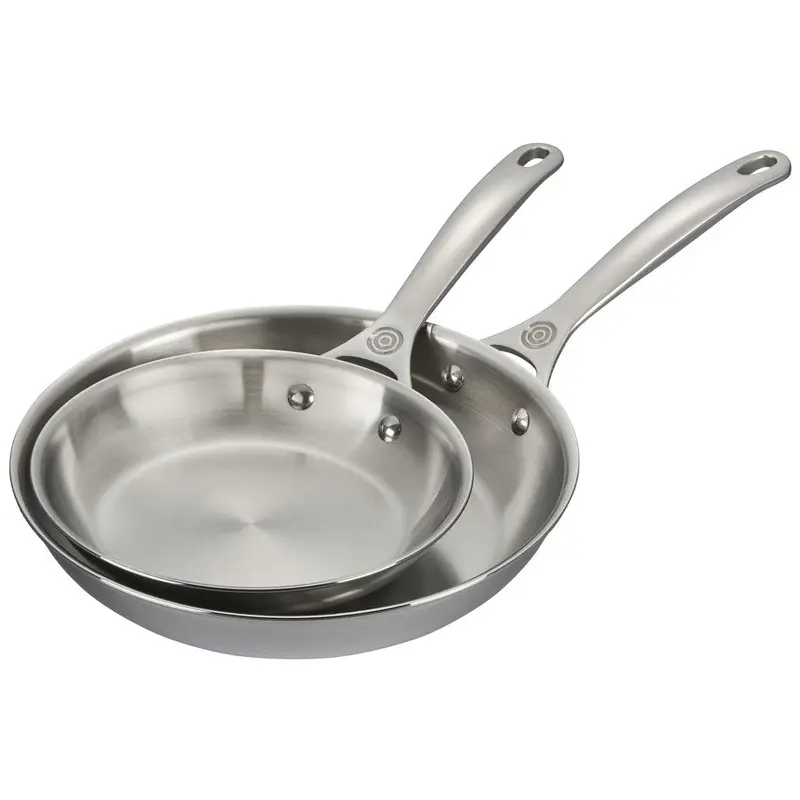 Le Creuset Stainless Steel Fry Pan Set – 8-Inch And 10-Inch Pair 1