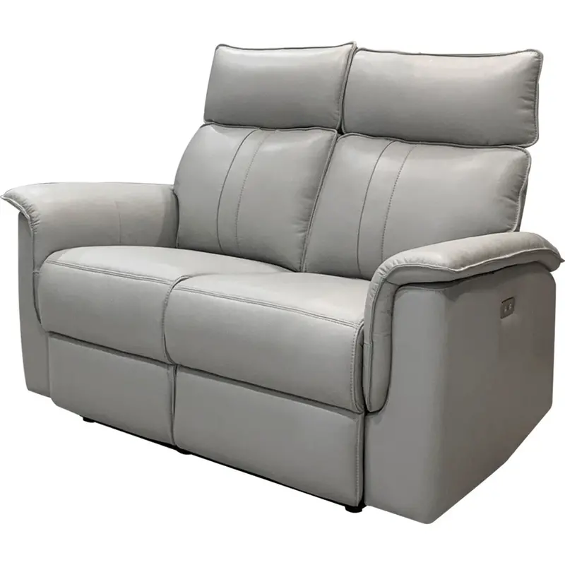 Leo Power-Lift Reclining Loveseat In Silver-Gray Upholstery 1