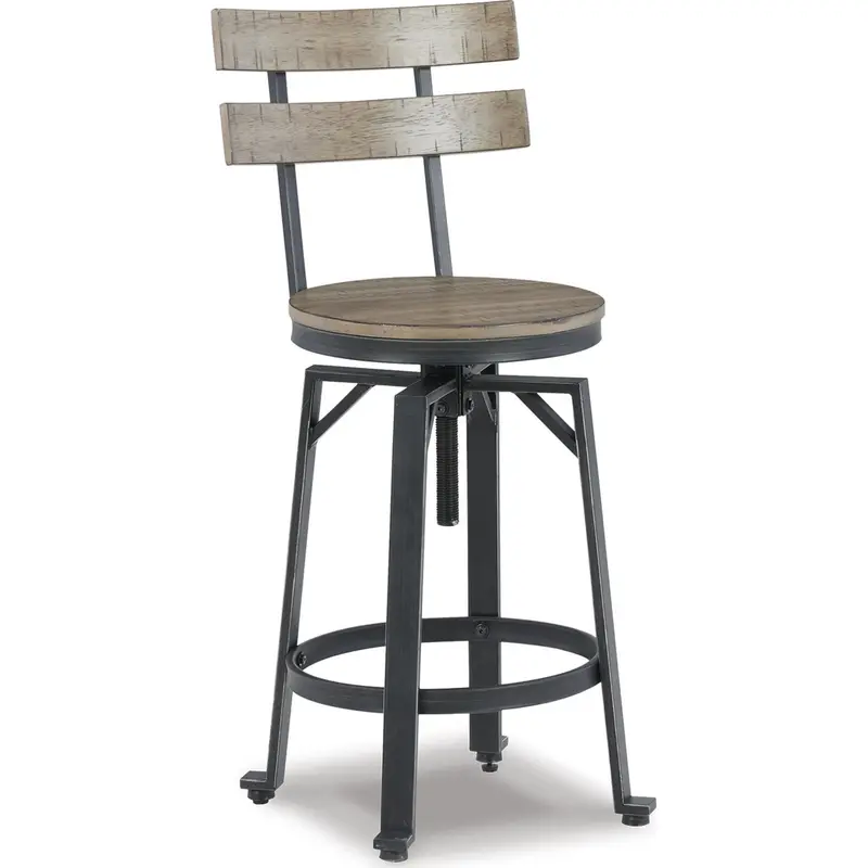 Lesterton Adjustable Counter-Height Stool – Light Brown & Black 1