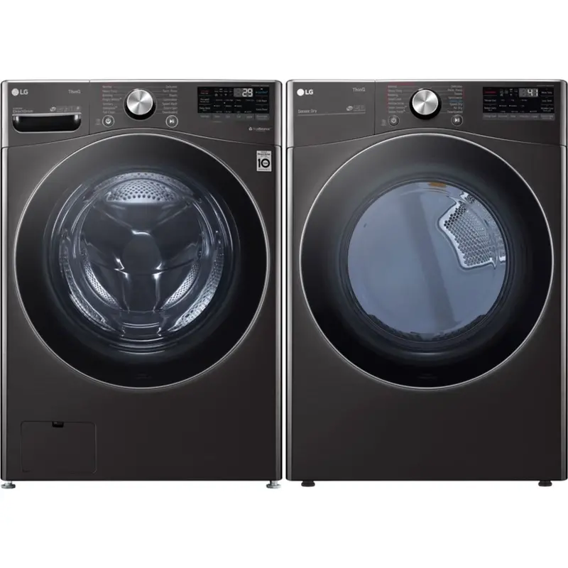 Lg Black Steel Front-Load Washer And Dryer Pair (Wm4100Hba + Dlex4200B) 1