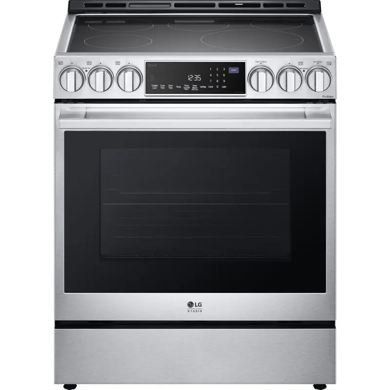 Lg Studio 6.3 Cu. Ft. Slide-In Electric Range With Instaview, Probake Convection & Air Fry – Stainless Steel (Lses6338F) 1