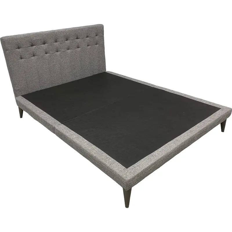 Livy Linen Dark Grey Platform Bed 1