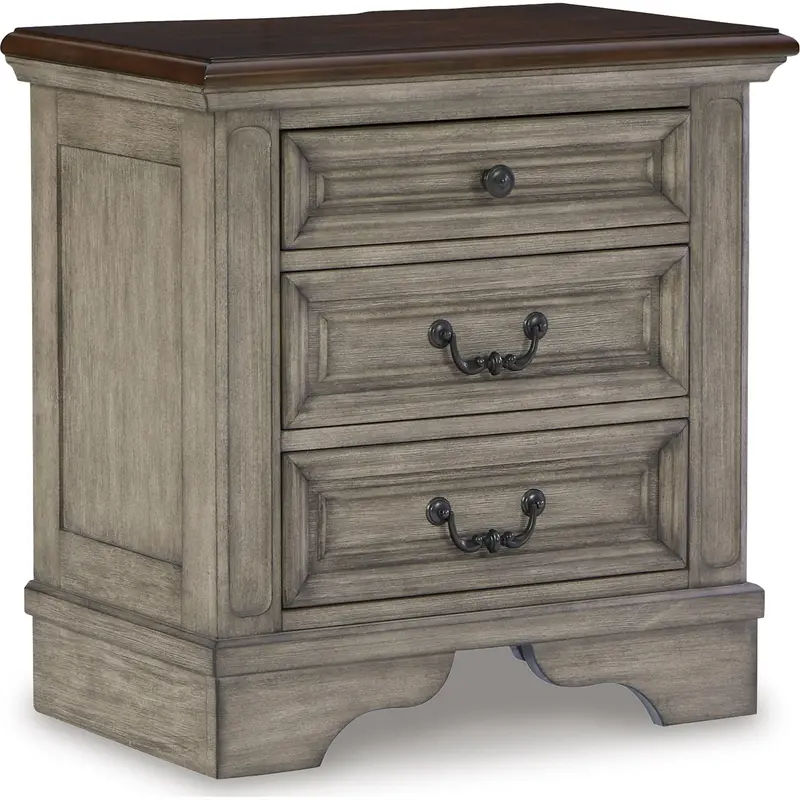 Lodenbay Two-Tone Nightstand – Gray And Walnut Finish 1