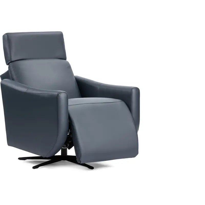 Lune Madras Blue Power Swivel Accent Chair 1