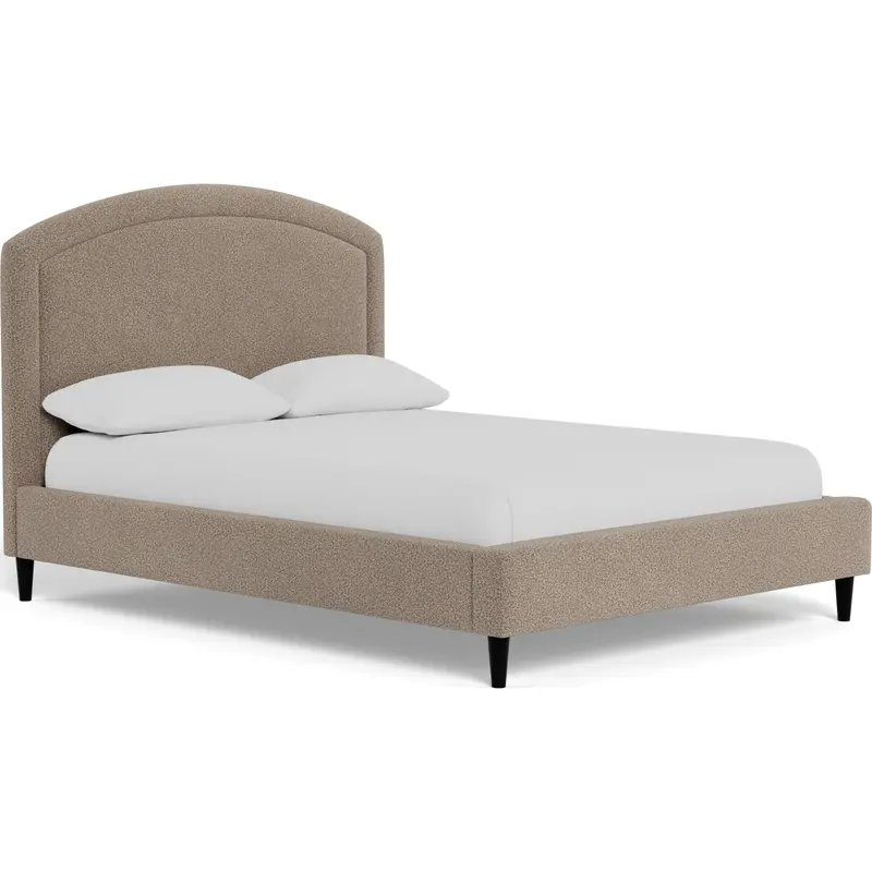 Lurre Bravado Stone King Bed — Upholstered Headboard, Modern Profile 1