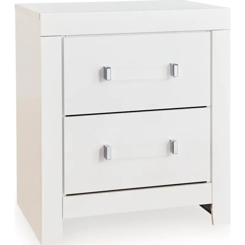 Maeling White Nightstand With Drawer And Shelf 1