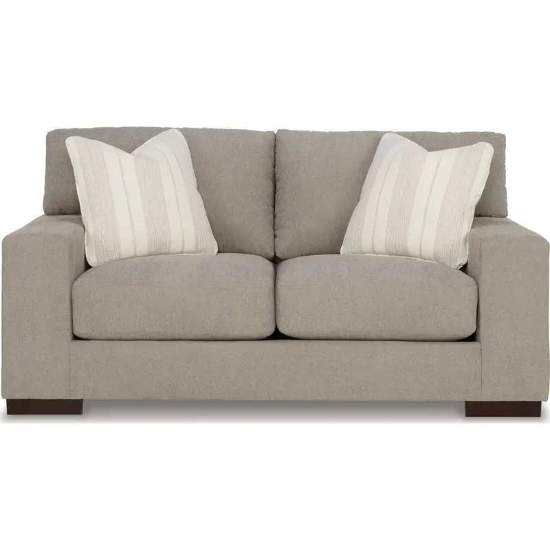 Maggie Mid-Century Loveseat In Flax Linen Blend 1
