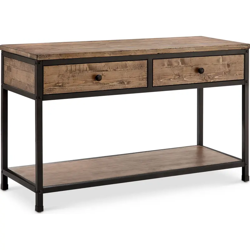 Maguire Barley Wood Sofa Table – Rustic Living Room Accent 1