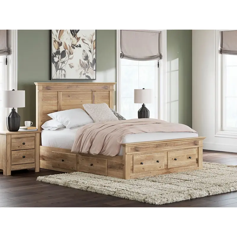 Makidern Tan Queen Storage Bed Frame 1