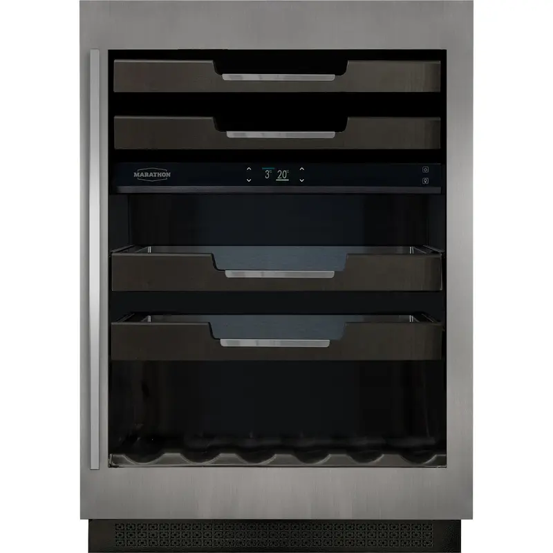 Marathon M4-D250Ss Stainless Steel Dual-Zone Wine & Beverage Cooler – 24" 1