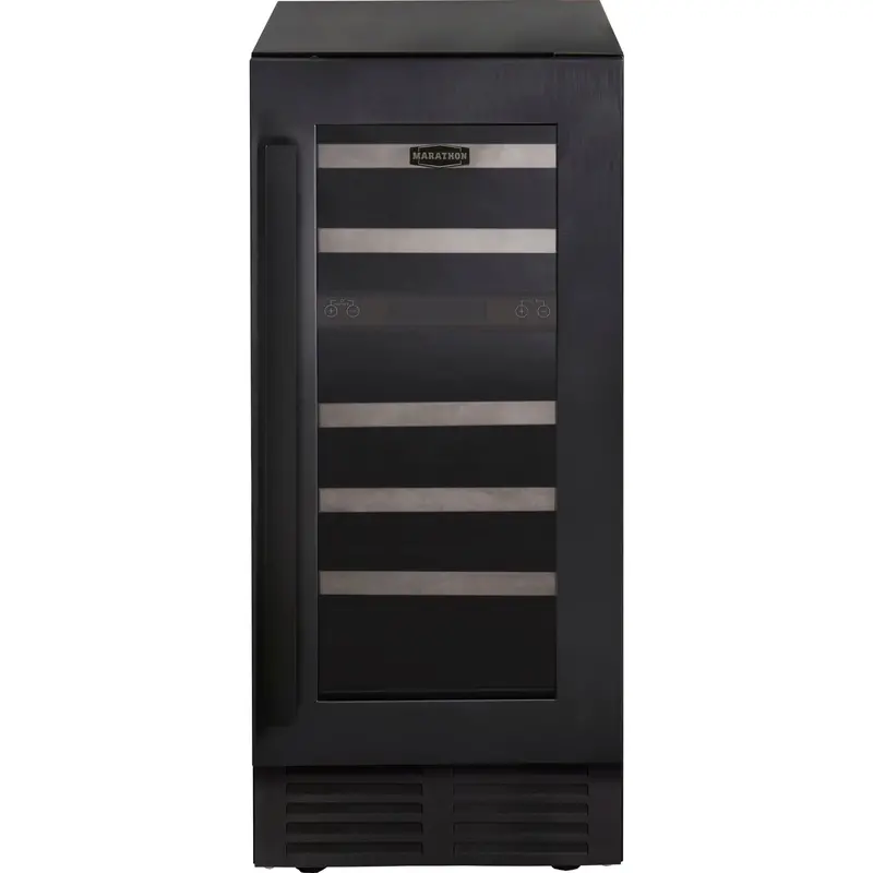 Marathon Mwc28-Dbls-1 Dual-Zone Wine Cooler In Black Steel 1