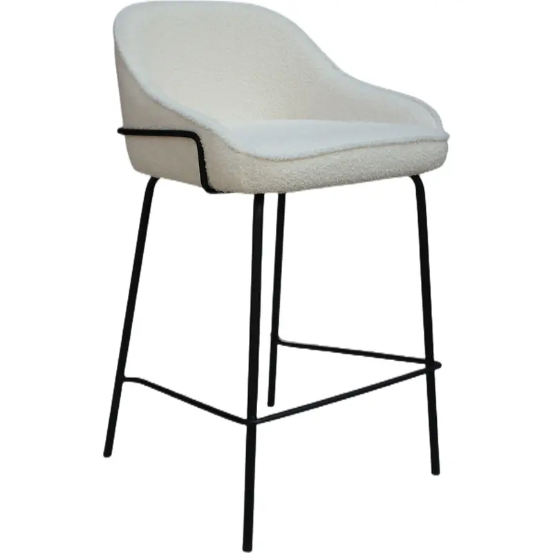 Marise Counter-Height Bar Stool In Teddy White – Model D746125473Phcl 1