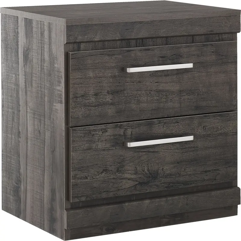 Marley Nightstand With Built-In Storage – Inky Maple 1