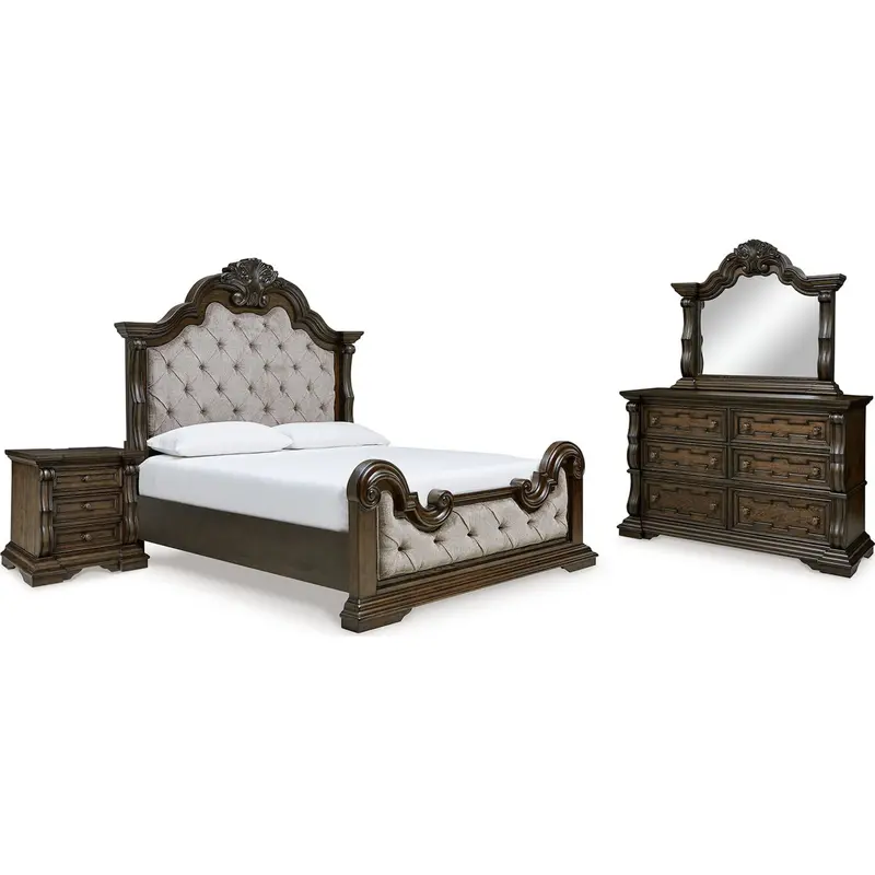 Maylee 6-Piece Dark Brown Panel Bedroom Suite 1