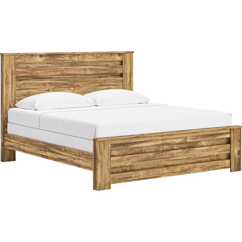 Maystonna Brown King Panel Bed – Rustic-Inspired Bedroom Centerpiece 1