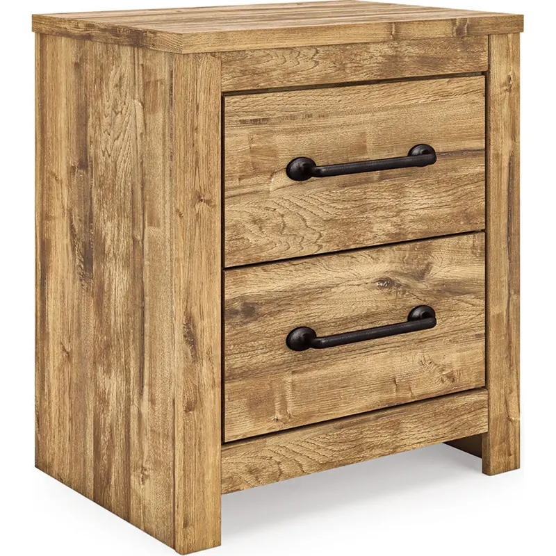 Maystonna Brown Nightstand With Storage Drawers 1
