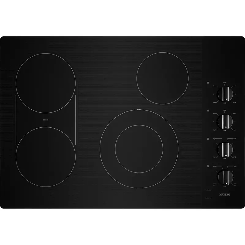 Maytag 30-Inch Black Electric Cooktop Featuring Reversible Grill And Griddle (Mec8830Hb) 1