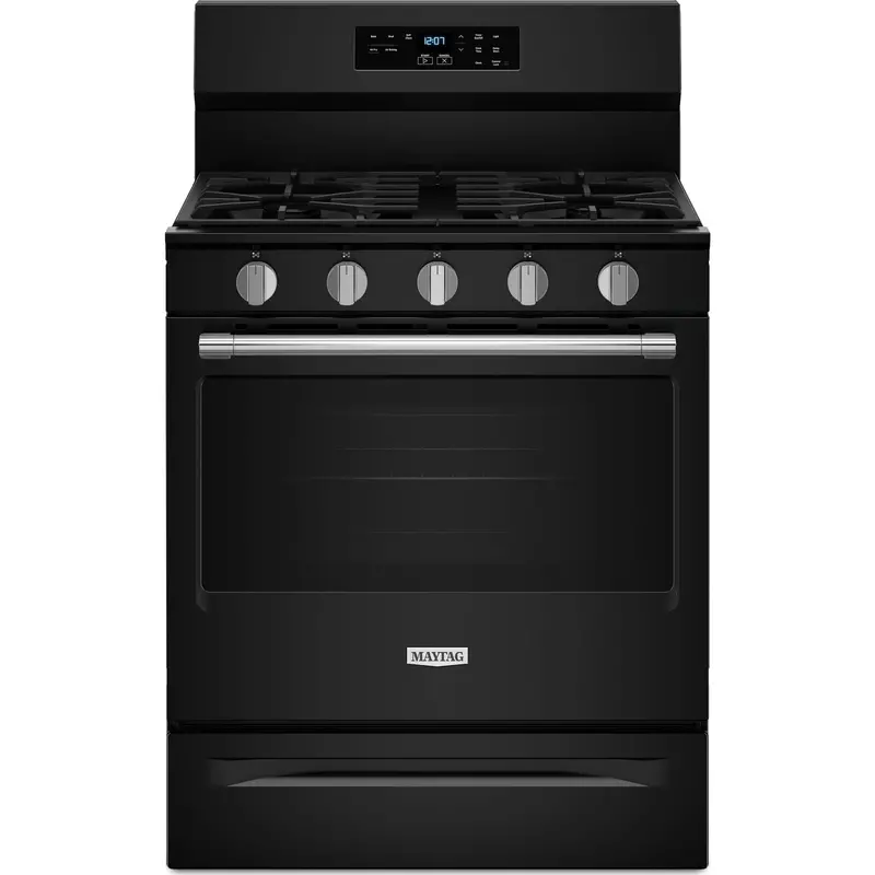 Maytag 30-Inch Black Gas Range Featuring Air Fry, Air Bake & No-Preheat Convection 1