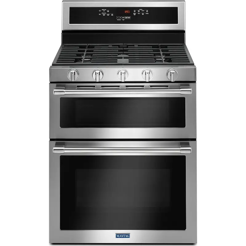 Maytag 30-Inch Double-Oven Gas Range – True Convection, 6.0 Cu. Ft. Capacity, Stainless (Mgt8800Fz) 1