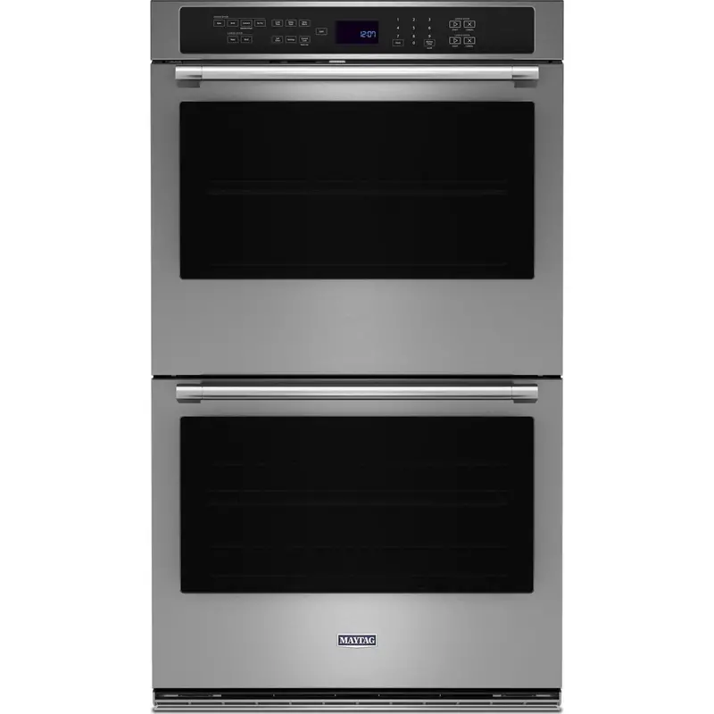 Maytag 30-Inch Double Wall Oven With Dual Air Fry & Crisper Basket – 10-Cubic-Foot Capacity, Fingerprint-Resistant Stainless Steel (Moed6030Lz) 1