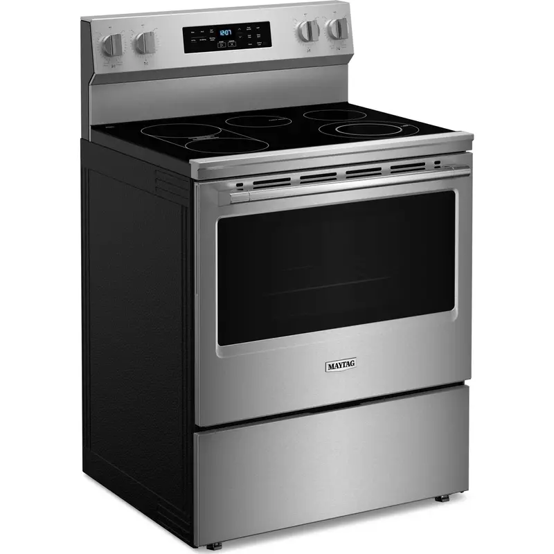 Maytag 30-Inch Fingerprint-Resistant Electric Range With Air Fry & Air Bake – 5.3 Cu. Ft. Convection Oven (Ymfes6030Rz) 1