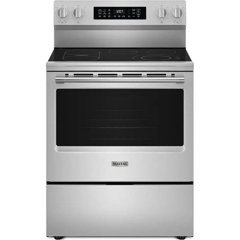 Maytag 30-Inch Freestanding Electric Range – Grill Mode, No-Preheat Air Fry, 5.3 Cu. Ft., Fingerprint-Resistant Stainless Steel (Ymfes7030Sz) 1