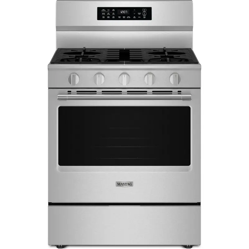Maytag 30-Inch Freestanding Gas Range – Grill Mode, No-Preheat Air Fry, 5.0 Cu. Ft., Fingerprint-Resistant Stainless Steel (Mfgs7030Sz) 1