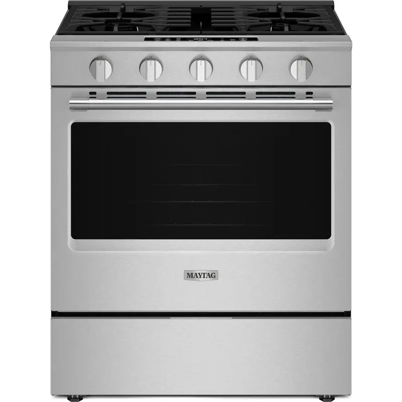Maytag 30-Inch Slide-In Gas Range – Grill Mode, No-Preheat Air Fry, 5.0 Cu. Ft., Fingerprint-Resistant Stainless Steel (Msgs7030Sz) 1