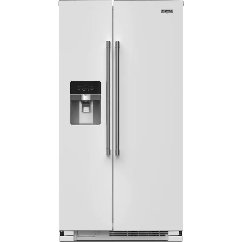 Maytag 36-Inch Side-By-Side Refrigerator – 25 Cu. Ft. White Model Mrsf4036Pw 1