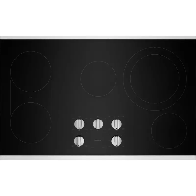 Maytag 36-Inch Stainless Steel Electric Cooktop With Dual-Function Grill & Griddle (Mec8836Hs) 1