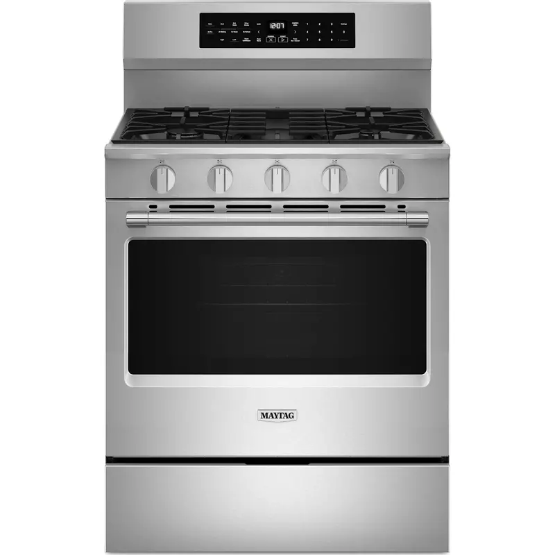 Maytag Mfgs6030Rz 30-Inch Gas Range With Air Fry & Air Baking, No-Preheat Function, 5.0 Cu. Ft., Fingerprint-Resistant Stainless Steel 1